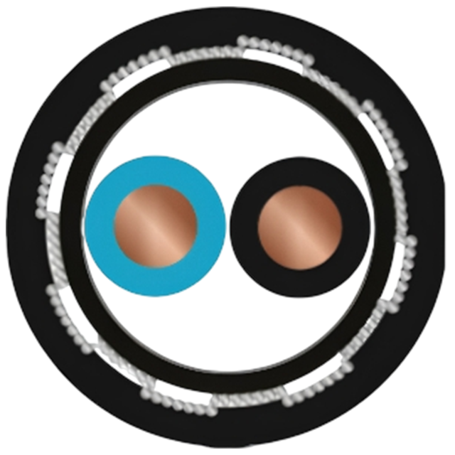 Armoured special cable cross-section with elastomer insulated cores